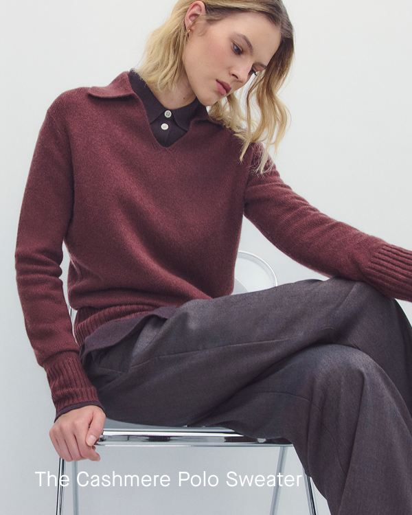 Image | The Cashmere Polo Sweater | Dark Mahogany