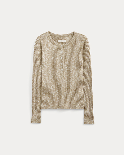 Image | The Cozy Rib Henley | Bone