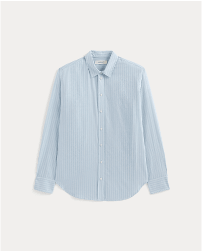 Image | The Must-Have Shirt in Silky Cotton | Forever Blue/ Optic White