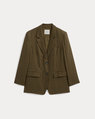 Image | The Oversized Blazer in Stretch Linen | Beech