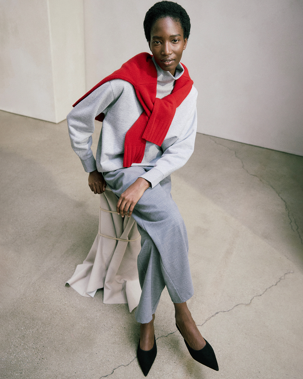 Image | Straight-Leg Trouser in Tailor Twill | Heather Graphite