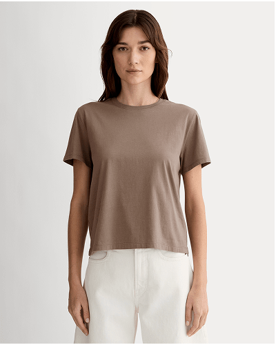 [Image]The Box-Cut Tee in Essential Cotton | Clay