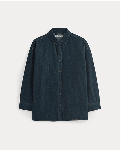 Image | The Oversized Denim Shirt | Tungsten rinse