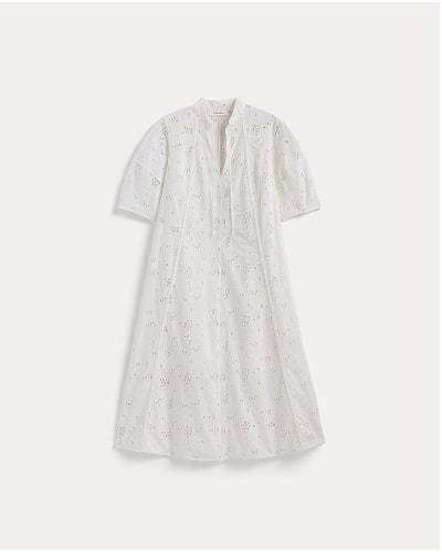 [Image]The Eyelet Midi Dress | Bone