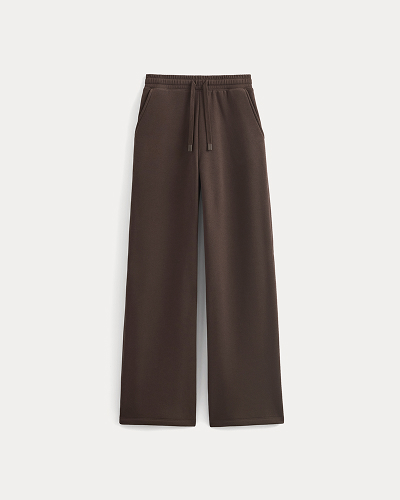 Image | Luxe Fleece Wide-Leg Sweatpant | Dark Chocolate