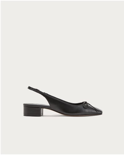 [Image]The Ballet Slingback Heel | LeatherBlack