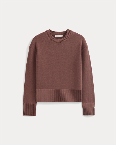 Image | The Boxy Sweater in Everyday Cotton | Mocha
