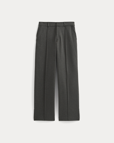 Image | Ponte Wide-Leg Trouser | Heathered Soot