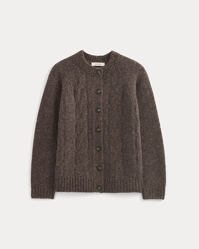 Image | Cloud Cable Cardigan | Heathered Burgundy