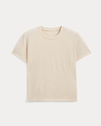 Image | The Box-Cut Tee in Essential Cotton | Heathered Oat
