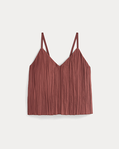 Image | Crinkle Trapeze Tank | Henna Red