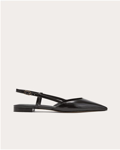[Image] The Studio Slingback Flat | Leather | Black