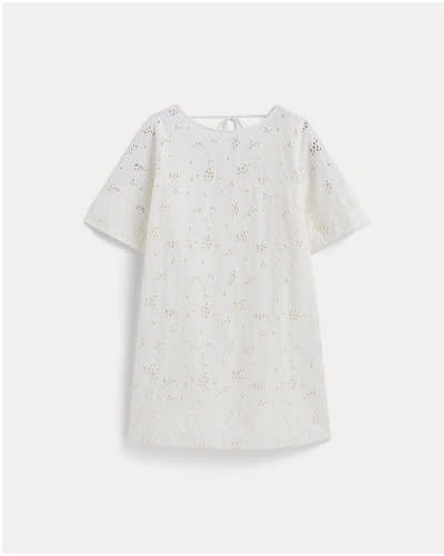 [Image]The Eyelet Mini Shift Dress | Bone