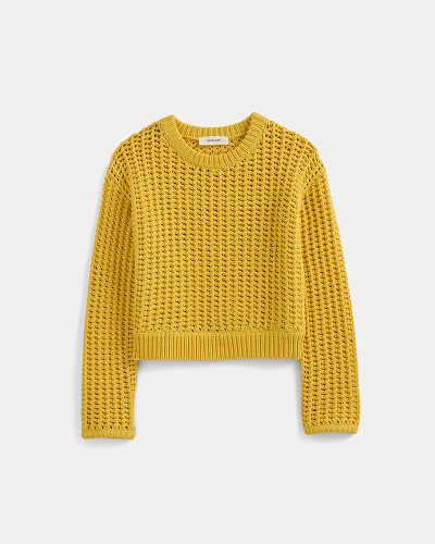 Image | Open-Knit Crew in Elevated Cotton | Passion Fruit