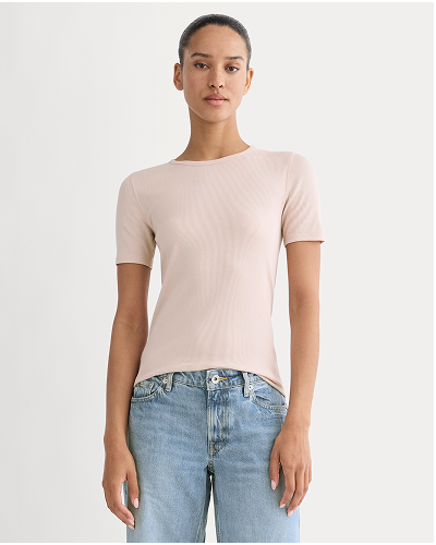 Image | The Luxe Rib Crew | Soft Rose