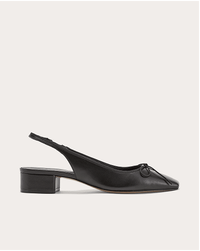 [Image]The Ballet Slingback Heel | Leather | Black