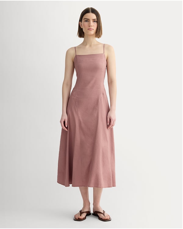 [Image]The Seamed Dress in Stretch Linen | Rose Dusk