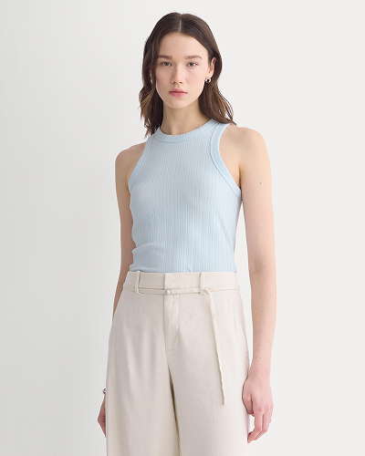Image | Model | Racerback Tank in Pointelle | Skywriting
