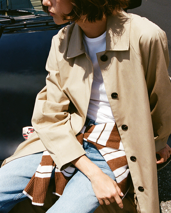 Editorial Image | Model in Oversized Mac Coat | Cornstalk
