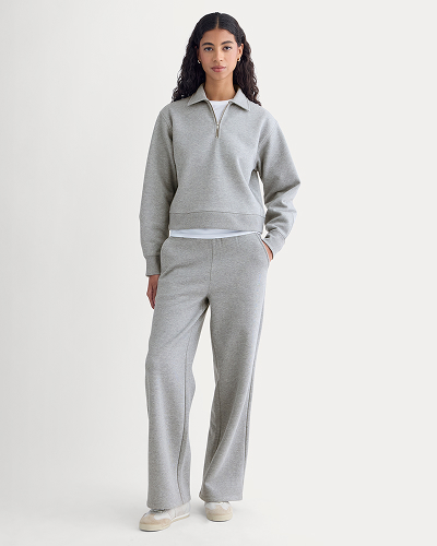 Image | Luxe Fleece Zip Polo | Vintage Heather Grey