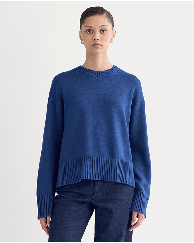 Image | The Boxy Sweater in Everyday Cotton | Deep Lazuli Blue