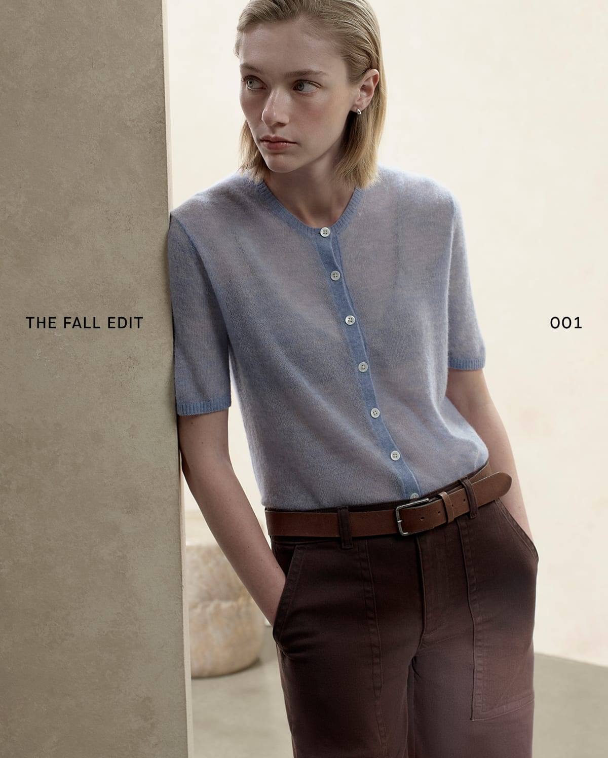 Image | The Fall Edit 001 | Model in The Air Alpaca™ Short-Sleeve Cardigan 