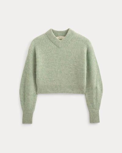 Image | Cropped Cocoon Sweater in Alpaca | Heather Gray Mist