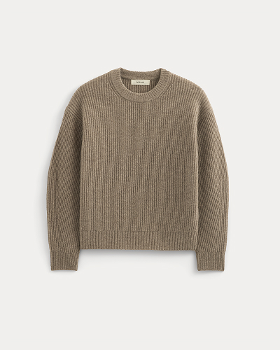 Image | The Cocoon Crew in Wool Cashmere | Taupe