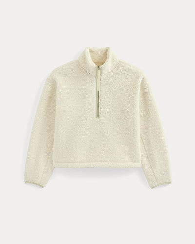 Image | Reversible Teddy Half-Zip Pullover | Bone Birch