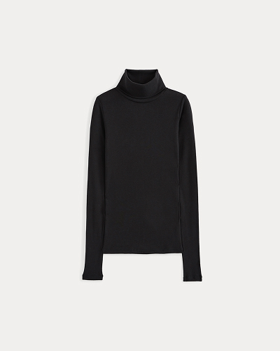Image | Tissue Long-Sleeve Turtleneck | Black