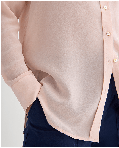 Image | The Must-Have Shirt in Washable Silk | Soft Rose