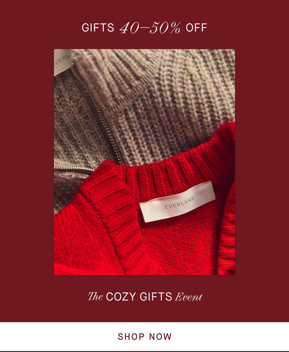 Everlane | Image | Gifts 40-50% Off |  Cozy Gifts Event 