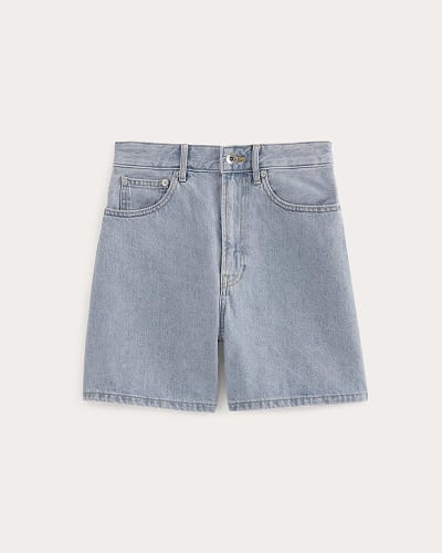 Image | The A-Line Denim Short | Non-Stretch Light Indigo