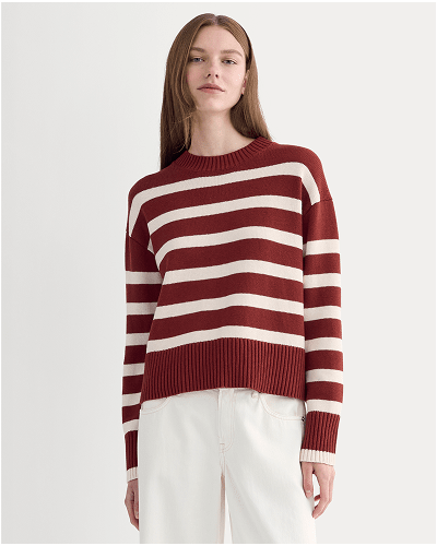 Image | The Boxy Sweater in Everyday Cotton | Merlot / Canvas