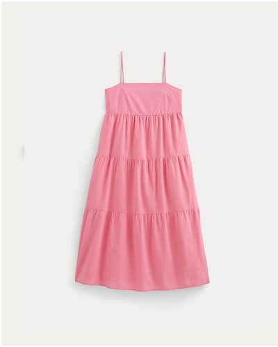 [Image]The Gauze Tiered Dress | Deep Pink