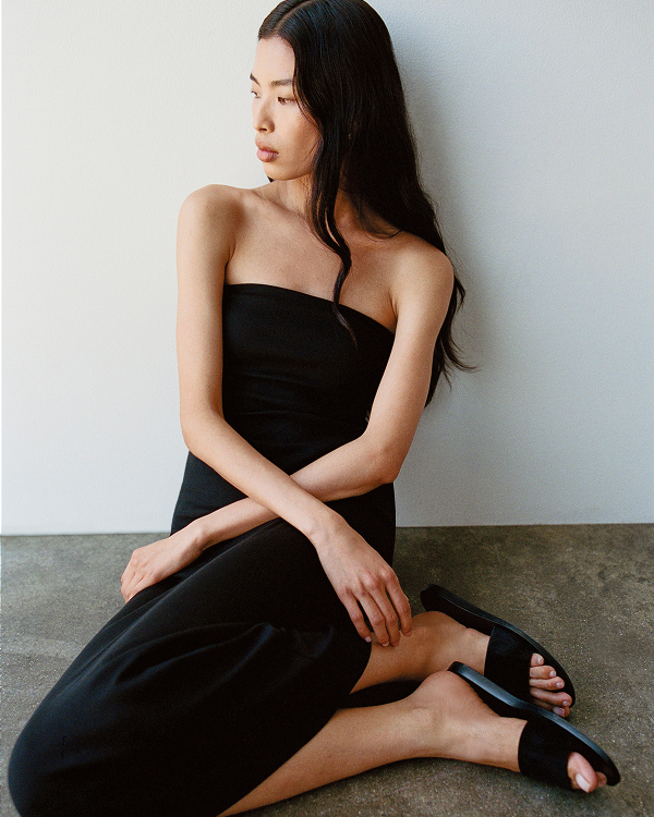  Editorial Image | Model in Form Knit Dress | Black