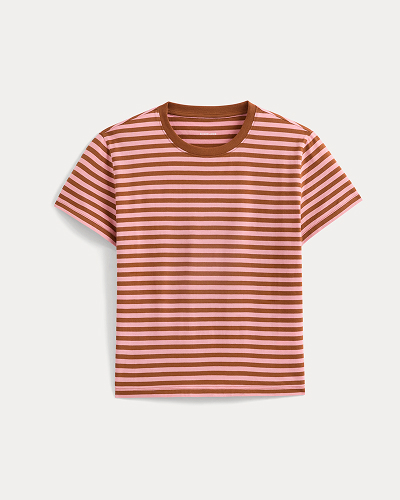 Image | The Box-Cut Tee in Essential Cotton | Toffee/Pink
