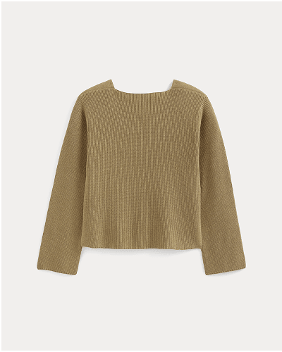 Image | The Boatneck Top in Everyday Cotton | Dark Heathered Camel