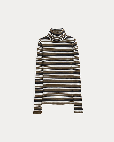 Image | Tissue Long-Sleeve Turtleneck | Beech / Bone