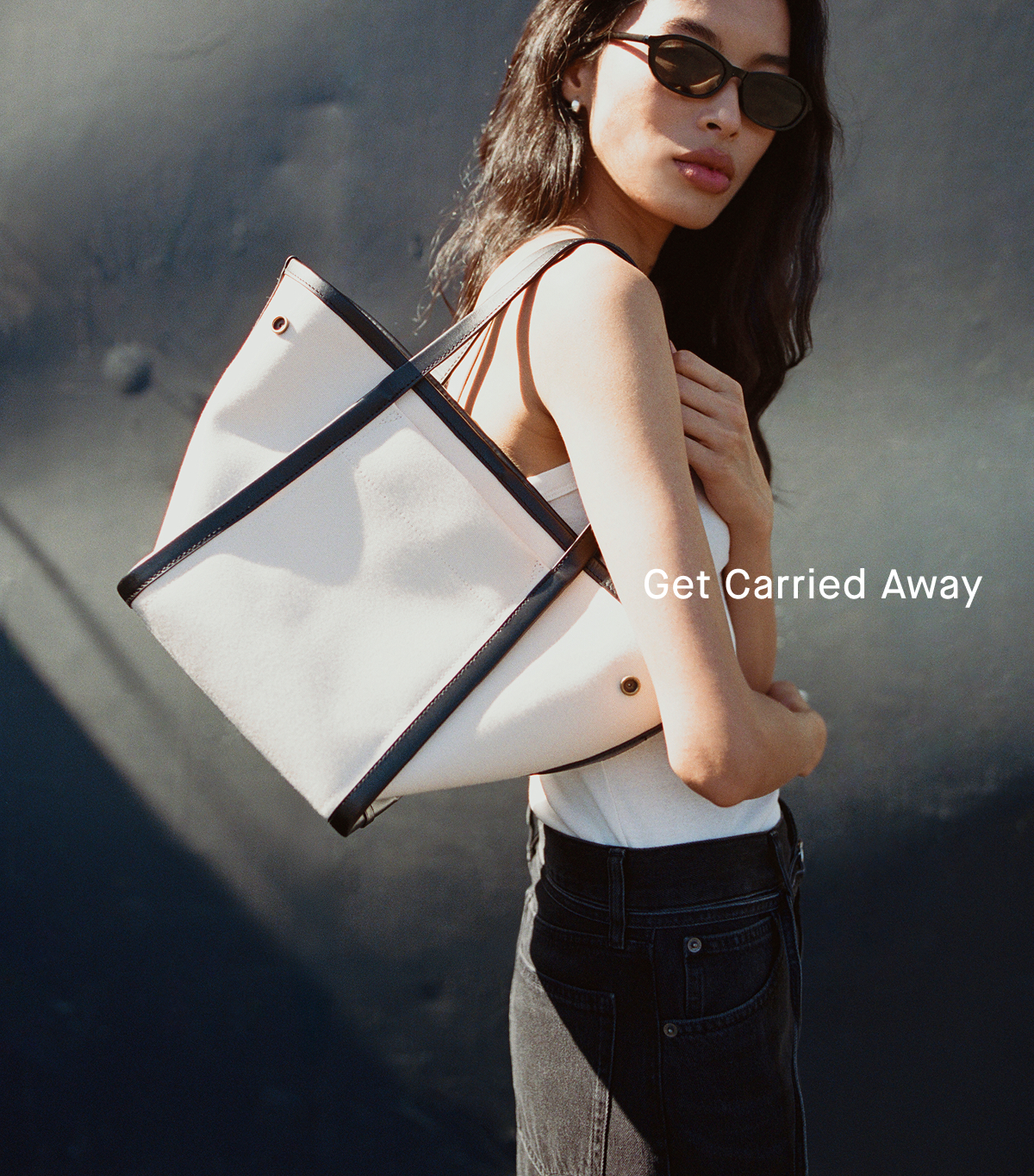 Editorial Image | Get Carried Away | Model with Canvas Lug Tote | Birch