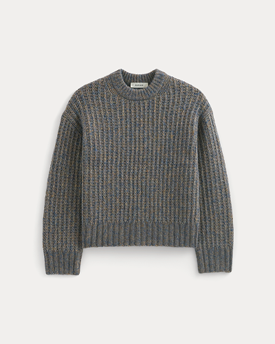 Image | Waffle Sweater in Cloud | Blue Multi Twist