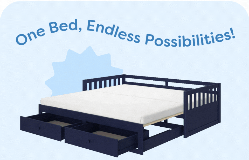 NEW PRODUCT: Elizabeth Twin to King Bed with Storage Drawers