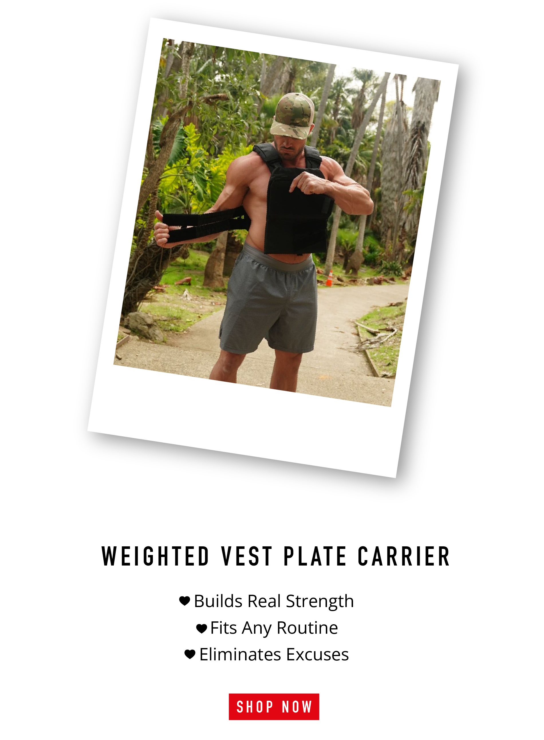 WEIGHTED VEST PLATE CARRIER  • Builds Real Strength • Fits Any Routine • Eliminates Excuses  SHOP NOW