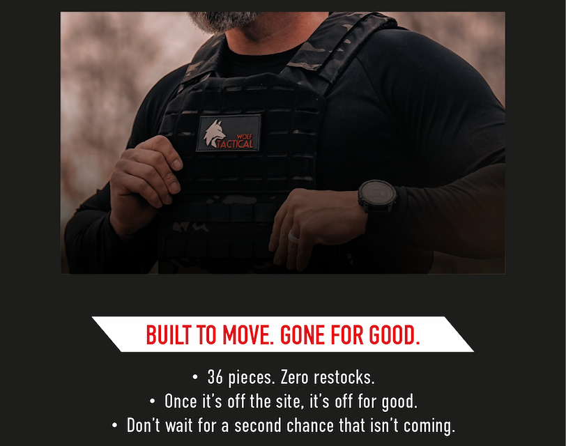 Built to move. Gone for good. -36 pieces. Zero restocks. -Once it's off the site, it's off for good. -Don't wai for a second chance that isn't coming. 