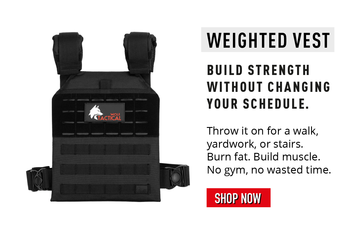 Weighted Vest. Build strength without changing your schedule.  Throw it on for a walk, yardwork, or stairs. Burn fat. Build muscle. No gym, no wasted time. SHOP NOW