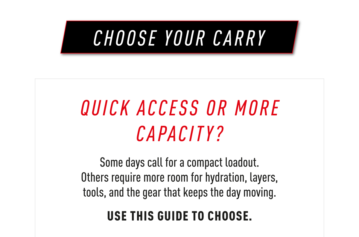CHOOSE YOUR CARRY