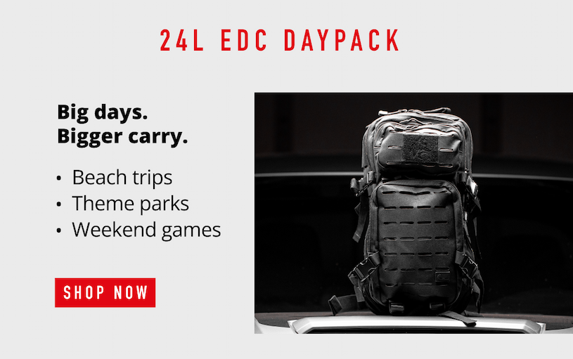 Shop 24L EDC Daypack. Big days. Bigger carry.  -Beach trips -Theme parks -Weekend games 