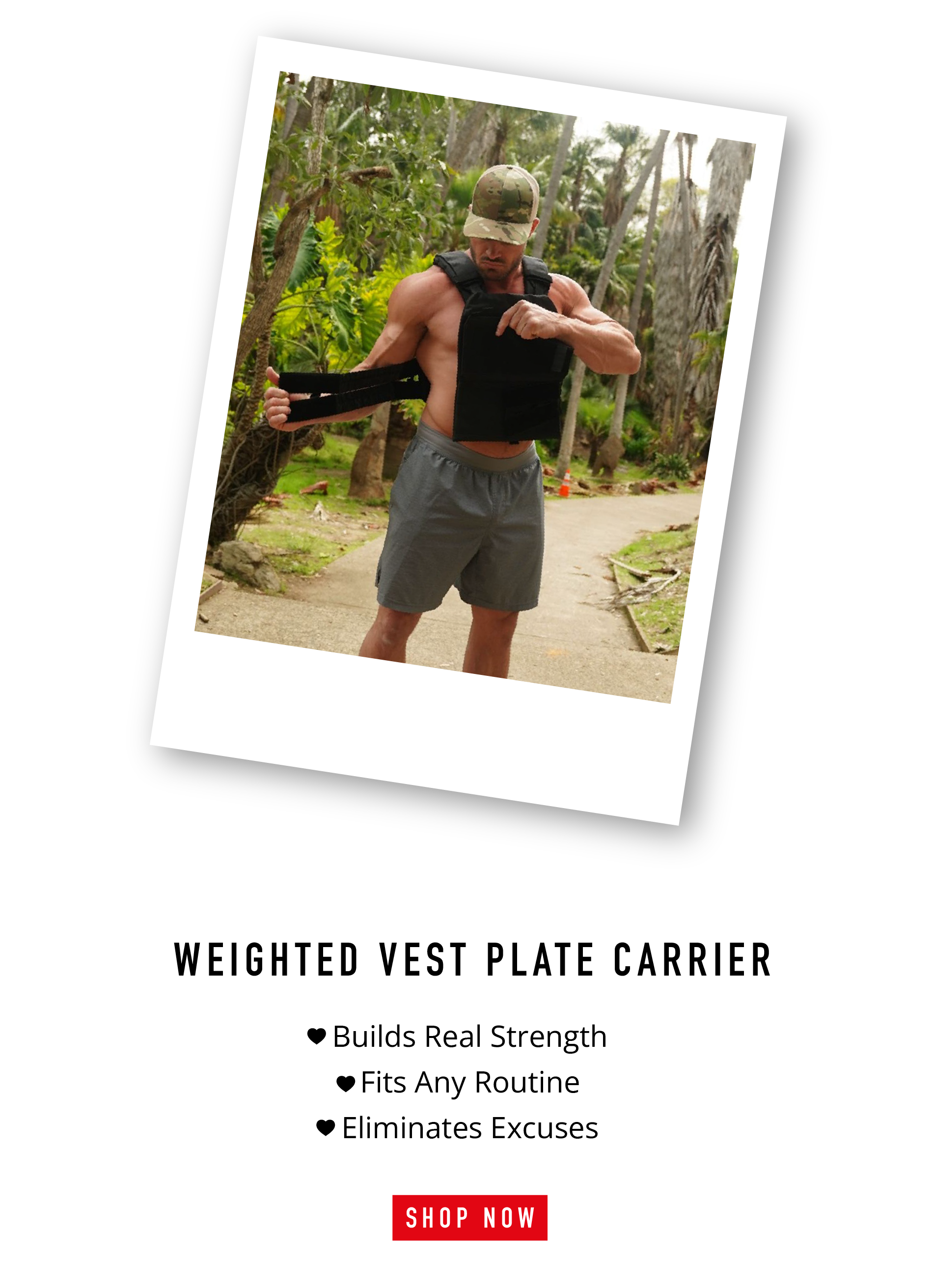 WEIGHTED VEST PLATE CARRIER  • Builds Real Strength • Fits Any Routine • Eliminates Excuses  SHOP NOW