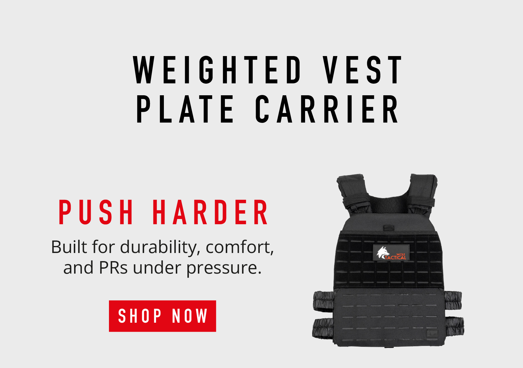WEIGHTED VEST PLATE CARRIER  PUSH HARDER Built for durability, comfort, and PRs under pressure.  SHOP NOW