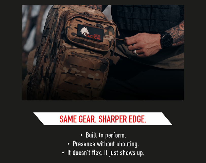 Same gear. Sharper edge. -Built to perform. -Presence without shouting. -It doesn't flex. It just shows up. 